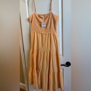 American Eagle Peach Sleeveless Tiered Maxi Dress-XL NWT